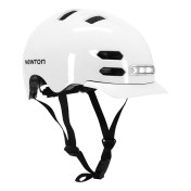 CASQUE VELO ADULTE NEWTON CITY V4 BLANC BRILLANT IN-MOLD AVEC VISIERE TAILLE 58-61 (VENDU EN BOITE) ECLAIRAGE INTEGRE DISCRET SYSTEME FIDLOCK 3700948285886