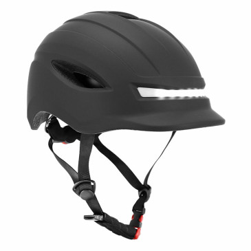 CASQUE VELO/TROTTINETTE ADULTE URBAIN/CITY CP02 NOIR ECLAIRAGE INTEGRE TAILLE 59-61 REGLAGE MOLETTE - SELECTION P2R- 8435764421938