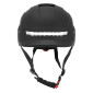 CASQUE VELO/TROTTINETTE ADULTE URBAIN/CITY CP02 NOIR ECLAIRAGE INTEGRE AVEC CLIGNOTANT + COMMANDE AU CINTRE TAILLE L REGLAGE MOLETTE - SELECTION P2R- 8435764421945