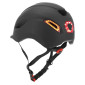 CASQUE VELO/TROTTINETTE ADULTE URBAIN/CITY CP02 NOIR ECLAIRAGE INTEGRE AVEC CLIGNOTANT + COMMANDE AU CINTRE TAILLE L REGLAGE MOLETTE - SELECTION P2R- 8435764421945