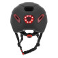 CASQUE VELO/TROTTINETTE ADULTE URBAIN/CITY CP02 NOIR ECLAIRAGE INTEGRE AVEC CLIGNOTANT + COMMANDE AU CINTRE TAILLE L REGLAGE MOLETTE - SELECTION P2R- 8435764421945