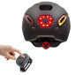 CASQUE VELO/TROTTINETTE ADULTE URBAIN/CITY CP02 NOIR ECLAIRAGE INTEGRE AVEC CLIGNOTANT + COMMANDE AU CINTRE TAILLE L REGLAGE MOLETTE - SELECTION P2R- 8435764421945