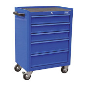 SERVANTE D'ATELIER PROFESSIONNELLE CYCLUS 5 TIROIRS BLEU SUR ROULETTE (L 425 x l 615 x h 820 mm) -MADE IN GERMANY- 5905669046244