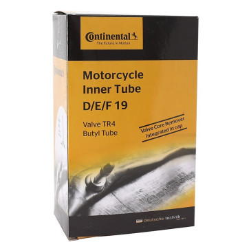 CHAMBRE A AIR 19'' 3.25-19, 3.50-19, 90/90-19, 110/80-19 CONTINENTAL D/E/F 19 VALVE TR4 4019238023664