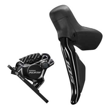 FREIN A DISQUE ROUTE HYDRAULIQUE DI2 SHIMANO 105 AVANT 2x12V. DI2 R7170 DOUBLE NOIR (LEVIER/MANETTE AVEC ETRIER BR-R7170+DURITE ASSEMBLE 1000mm) (OFFRE SPECIALE) 4550170231521