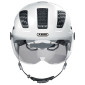 CASQUE VELO ADULTE ABUS URBAIN HYBAN 2.0 ACE BLANC POLAIRE ECLAIRAGE INTEGRE TAILLE L (56-61cm) REGLAGE MOLETTE 4003318869983