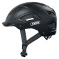 CASQUE VELO ADULTE ABUS URBAIN HYBAN 2.0 VELOURS NOIR ECLAIRAGE INTEGRE TAILLE XL (58-63cm) REGLAGE MOLETTE 4003318869013