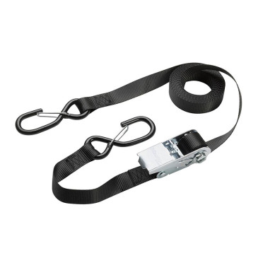 SANGLE A CLIQUET AVEC CROCHET MASTERLOCK LARGEUR 25mm LONGUEUR 5M NOIR CAPACITE D'ARRIMAGE 400kg (VENDU A L'UNITE) -CERTIFICATION TUV- 3520190923103
