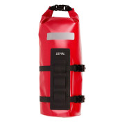 SACOCHE DE FOURCHE VELO ZEFAL Z ADVENTURE DRY BAG ROUGE ETANCHE FIXATION SANGLES AUTO-AGRIPPANTES / CLIPS (Lg36,5cmxD15 - 6LITRES) CHARGE MAXI 2.5kgs (SUPPORT FIXATION NON INCLUS REF: 199763) 3420586603155
