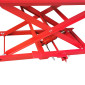 PONT/TABLE ELEVATEUR/ELEVATRICE MOTO UNIVERSEL ACIER ROUGE PLATEAU 180x60 cm HAUTEUR MINI 21 CM - HAUTEUR MAXI 71 cm (CHARGE MAXI 450 kg) 3700948219294