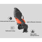 PORTE BEBE/SIEGE ENFANT ARRIERE PRODIGEE ICON A FIXER SUR PORTE BAGAGE FIXATION ETAU NOIR COUSSIN ORANGE AVEC SERRURE (JUSQU'A 22 kg MAX) (HOMOLOGUE CE EN 14344) 8020092012646
