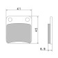 PLAQUETTE DE FREIN NISSIN POUR PEUGEOT 50 VIVACITY 2008> AV / DAELIM 50 S-FIVE 2001>, 125 S2 2005> / HONDA 50 CRM 1988>1992 / KAWASAKI 125 KLX 2010>2016 AR (2P-206GS) (SEMI METAL) 4044079100519