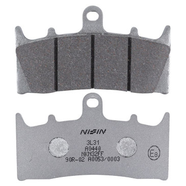 PLAQUETTE DE FREIN NISSIN POUR KAWASAKI 600 ZX-6R NINJA 1998>2002 AV, 750 ZX-7R NINJA 1996>2003 AV / SUZUKI 1300 GSX-R HAYABUSA 1999>2007 AV (2P-248NS) (SEMI METAL) 4044079100779