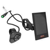 COMPTEUR / DISPLAY AVEC UNITE DE COMMANDE VAE BAFANG DP C18 UART POUR MOTEUR CENTRAL NOIR (SUPPORT 22,2/25 mm LONGUEUR CABLE 500 mm) 3700948301357