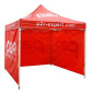 TENTE PADDOCK/BARNUM/TONNELLE P2R 2,5x2,5M ROUGE/BLANC STRUCTURE ACIER, TOILE POLYESTER OXFORD, HAUTEUR REGLABLE (AVEC CLOISONS) 3700948300190