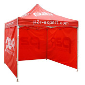TENTE PADDOCK/BARNUM/TONNELLE P2R 2,5x2,5M ROUGE/BLANC STRUCTURE ACIER, TOILE POLYESTER OXFORD, HAUTEUR REGLABLE (AVEC CLOISONS) 3700948300190