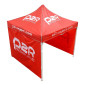 TENTE PADDOCK/BARNUM/TONNELLE P2R 2,5x2,5M ROUGE/BLANC STRUCTURE ACIER, TOILE POLYESTER OXFORD, HAUTEUR REGLABLE (AVEC CLOISONS) 3700948300190