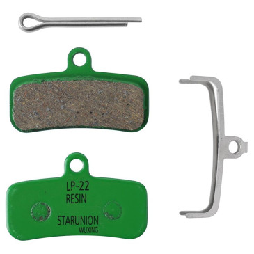 PLAQUETTE DE FREIN VTT STAR 4 PISTONS (RESINE) (PAIRE SUR CARTE) 3700948268506