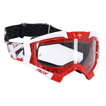 MASQUE/LUNETTES CROSS ADX MX ROUGE/BLANC ECRAN TRANSPARENT ANTI-RAYURES (HOMOLOGUE EN1938) (+ LIVRE AVEC ECRAN MIROIR) 3700948287774