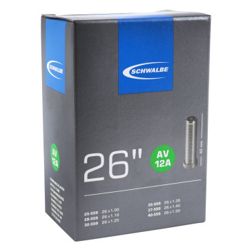 CHAMBRE A AIR VELO 26" 1.00 x 1.50 SCHWALBE VALVE STANDARD 40mm (AV12A) 4026495098960