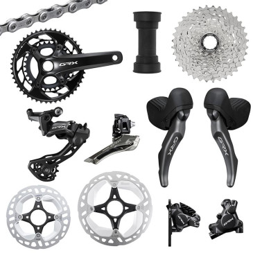 GROUPE GRAVEL SHIMANO GRX820 DISQUE NOIR 12V. 172.5 EN 31-48 CUVETTE PRESSFIT CASSETTE 11-34 (MONTAGE ATELIER) 3700948306932