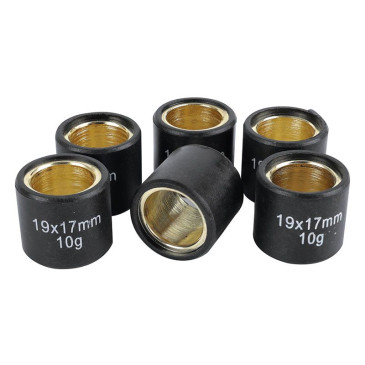GALET/ROULEAU MAXISCOOTER MAGNETI MARELLI 19x17 10g (x6) POUR PIAGGIO 125 BEVERLY, FLY, LIBERTY, MP3, YOURBAN VESPA LX ET GTS, X10, X9, X8, X7, X-EVO/APRILIA 125 SPORTCITY, SCARABEO