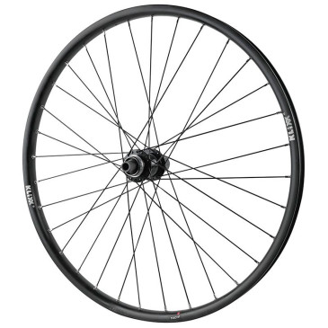 ROUE VTT DISQUE 26" KLIXX TUBELESS READY ARRIERE NOIR MOYEU SHIMANO TC500 CASSETTE 11/10/9V CENTERLOCK AXE TRAVERSANT 12/142 - JANTE 23C 32 RAYONS ALL MOUNTAIN 3660429038410