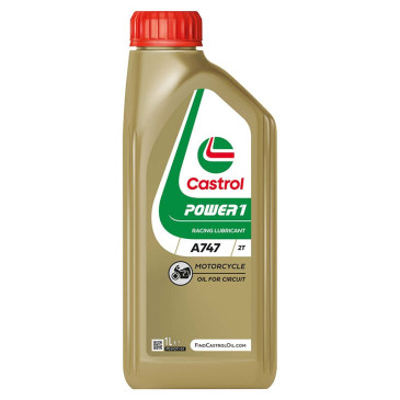 HUILE MOTEUR 2 TEMPS CASTROL A747 (1 L) COMPETITION SEMI-SYNTHETIQUE (A BASE D'HUILE DE RICIN) 4008177747007