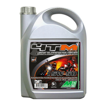 HUILE MOTEUR 4 TEMPS MINERVA MOTO 4TM EVO SYNTHESE 15W50 (5L) (100% MADE IN FRANCE) (API SN - JASO MA2) 3324960021866