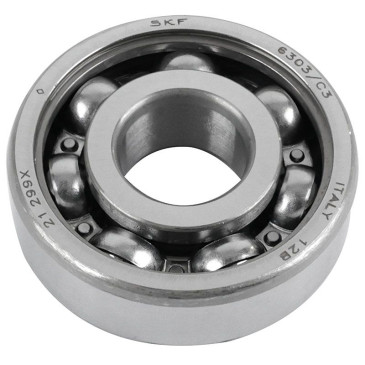 ROULEMENT D'EMBIELLAGE 6303 (17x47x14) SKF 6303/C3 CAGE ACIER ADAPTABLE MINARELLI 50 AM6/MBK 50 X-POWER, X-LIMIT/YAMAHA 50 TZR, DTR, TZR/BETA 50 RR/PEUGEOT 50 XPS/APRILIA 50 RS(VENDU A L'UNITE) 7316571370408