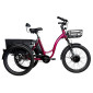 TRICYCLE ELECTRIQUE/VAE CITY LEADER FOX 24" CURTIS 2025 MIXTE BORDEAUX BRILLANT 3V SHIMANO NEXUS MOTEUR ROUE AV BAFANG 36V 45Nm BATTERIE 17,4Ah FREIN ET RETROPEDALAGE 8592826110626