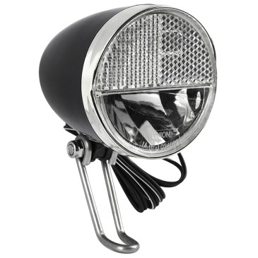 ECLAIRAGE VELO POUR MOYEU DYNAMO AVANT SUR FOURCHE TYPE HOLLANDAIS 30 LUX BOUTON SWITCH ON/OFF 3700948307991