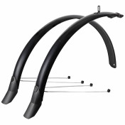 GARDE BOUE CITY/VTC TRINGLES 28'' EUROFENDER LAMPO 58mm NOIR (PAIRE) AVEC FIXATION CLASSIC TRINGLES INOX 8206003582860