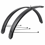 GARDE BOUE CITY/VTC TRINGLES 28'' EUROFENDER TEMPO SQUARE 72mm NOIR MAT (PAIRE) AVEC FIXATION CLASSIC TRINGLES 8909010722846