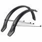 GARDE BOUE TRINGLES 20'' EUROFENDER TEMPO ARRONDI 58mm NOIR MAT (PAIRE) AVEC FIXATION DOUBLES TRINGLES AMOVIBLES NOIRES 3700948305058
