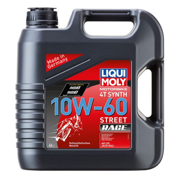 HUILE MOTEUR 4 TEMPS LIQUI MOLY MOTO STREET RACE 4T 10W60 (4 L) 100% SYNTHESE (HUILE MOTEUR OFFICIELLE MOTO 2 ET MOTO 3) 4100420016875