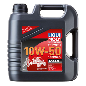 HUILE MOTEUR 4 TEMPS LIQUI MOLY MOTO OFFROAD RACE 4T 10W50 (4 L) 100% SYNTHESE 4100420030529