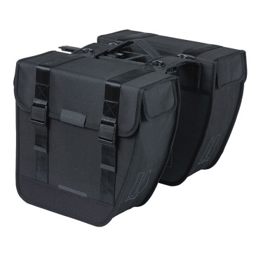 ZZZ SACOCHE ARRIERE VELO DOUBLE BASIL TOUR 28L NOIR (34x14x34cm) FIXATION PORTE BAGAGE FIXATION SYSTEME MIK (COMPATIBLE AVEC 157030 INCLUS) 8715019181931