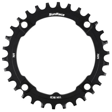 PLATEAU VTT 4BRA D.104 POUR SUNRACE 30DTS MONO NOIR ALU COMPATIBLE AUTRES MARQUES NARROW WIDE 4710944267396