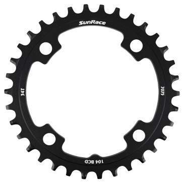 PLATEAU VTT 4BRA D.104 POUR SUNRACE 34DTS MONO NOIR ALU COMPATIBLE AUTRES MARQUES NARROW WIDE 4710944267419