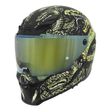 CASQUE INTEGRAL MPH BLADE COBRA DOUBLE ECRANS NOIR MAT/OR M (ECE 22.06)