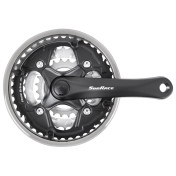 PEDALIER VTT SUNRACE 7/8V. FCM51 ACIER NOIR 152mm 42-34-24 AVEC PARE CHAINE 4710944225624