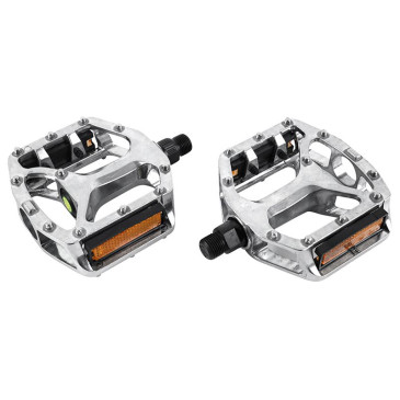 PEDALE BMX NEWTON ALU ARGENT 9/16" ROULEMENT DU (PAIRE SUR CARTE) 3700948072097