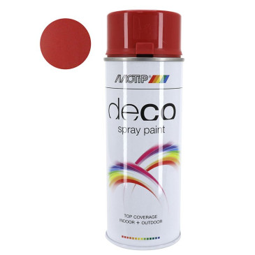BOMBE DE PEINTURE MOTIP DECO GLYCERO BRILLANT ROUGE CARMIN AEROSOL 400ml (01640) 8711347016402