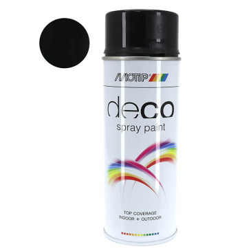 BOMBE DE PEINTURE MOTIP DECO GLYCERO BRILLANT NOIR BRILLANT AEROSOL 400ml (01602) 8711347016020