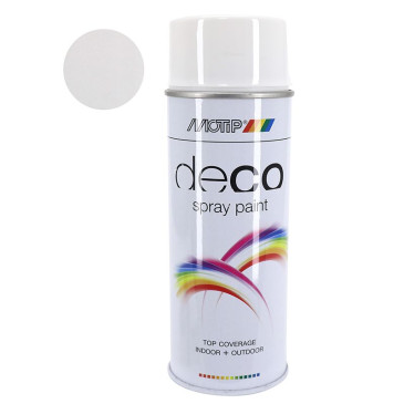 BOMBE DE PEINTURE MOTIP DECO GLYCERO BRILLANT BLANC PUR AEROSOL 400ml (01600) 8711347016006