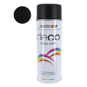SPRAY-PAINT CAN MOTIP GLYCERO SATIN DEEP BLACK spray 400ml (01659) 8711347016594