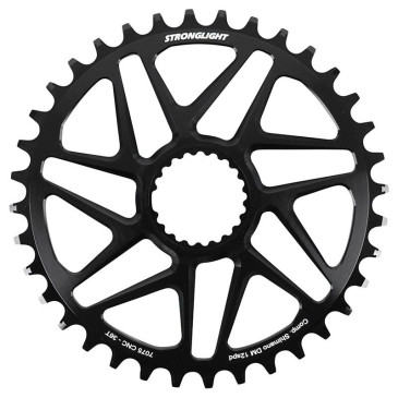 PLATEAU VTT DIRECT MOUNT POUR SHIMANO FC-M6100/M6120/M6130/FC-M7100/M7120/M7130/FC-M8100/M8120/M8130 STRONGLIGHT MONO ALU NOIR 36DTS - EPAISSEUR 3mm 12V. 3700223725182