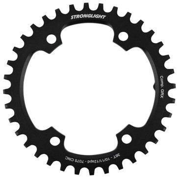 PLATEAU GRAVEL 4BRA D.110POUR SHIMANO GRX FC-RX600-RX610-RX810-RX820 STRONGLIGHT MONO ALU NOIR 36DTS - EPAISSEUR 3mm 10/11/12V. 3700223725359