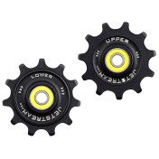 GALET DERAILLEUR TRIPEAK 11-11 DENTS ROULEMENT G5 CERAMIQUE POUR SHIMANO RD91xx/80xx/70xx 12V. NOIR (4 RONDELLES DURACE/4 RONDELLES ULTEGRA ,105) (BLISTER DE 2) 4710243287125